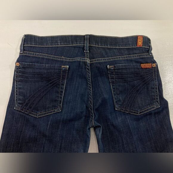 7 For All Mankind Jeans Women’s 28 Blue Denim Dojo Cropped Designer Casual - Picture 5 of 13